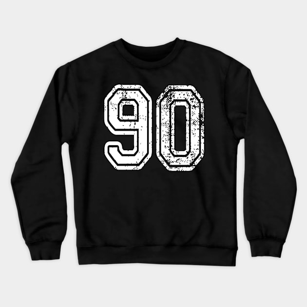 Number 90 Grungy in white Crewneck Sweatshirt by Sterling